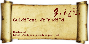 Gulácsi Árpád névjegykártya