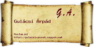 Gulácsi Árpád névjegykártya